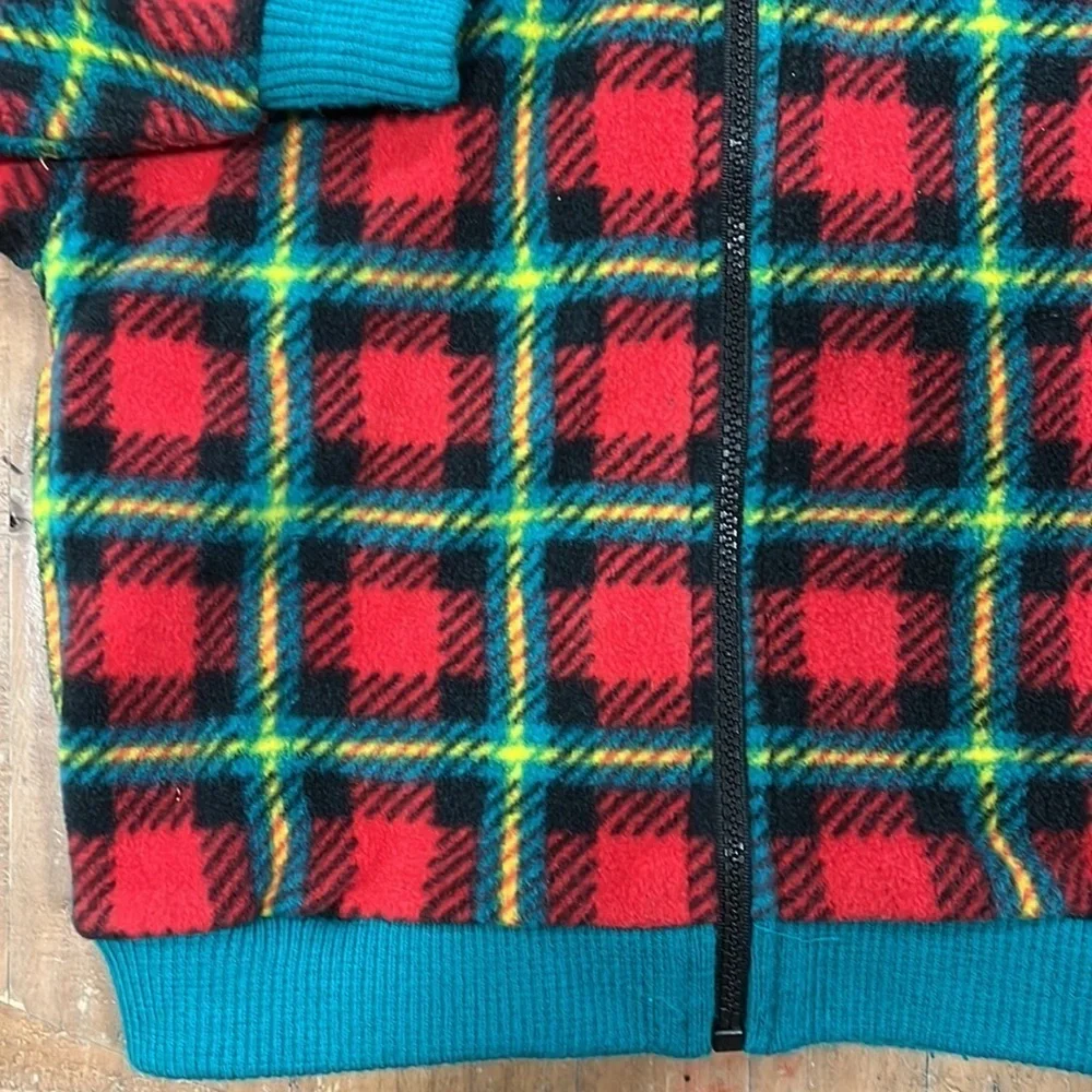 Gymboree vintage square plaid fleece jacket